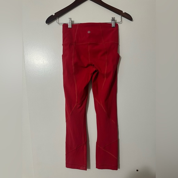 Lululemon All The Right Places Crop ll Dark Red Size 2 - Picture 5 of 7